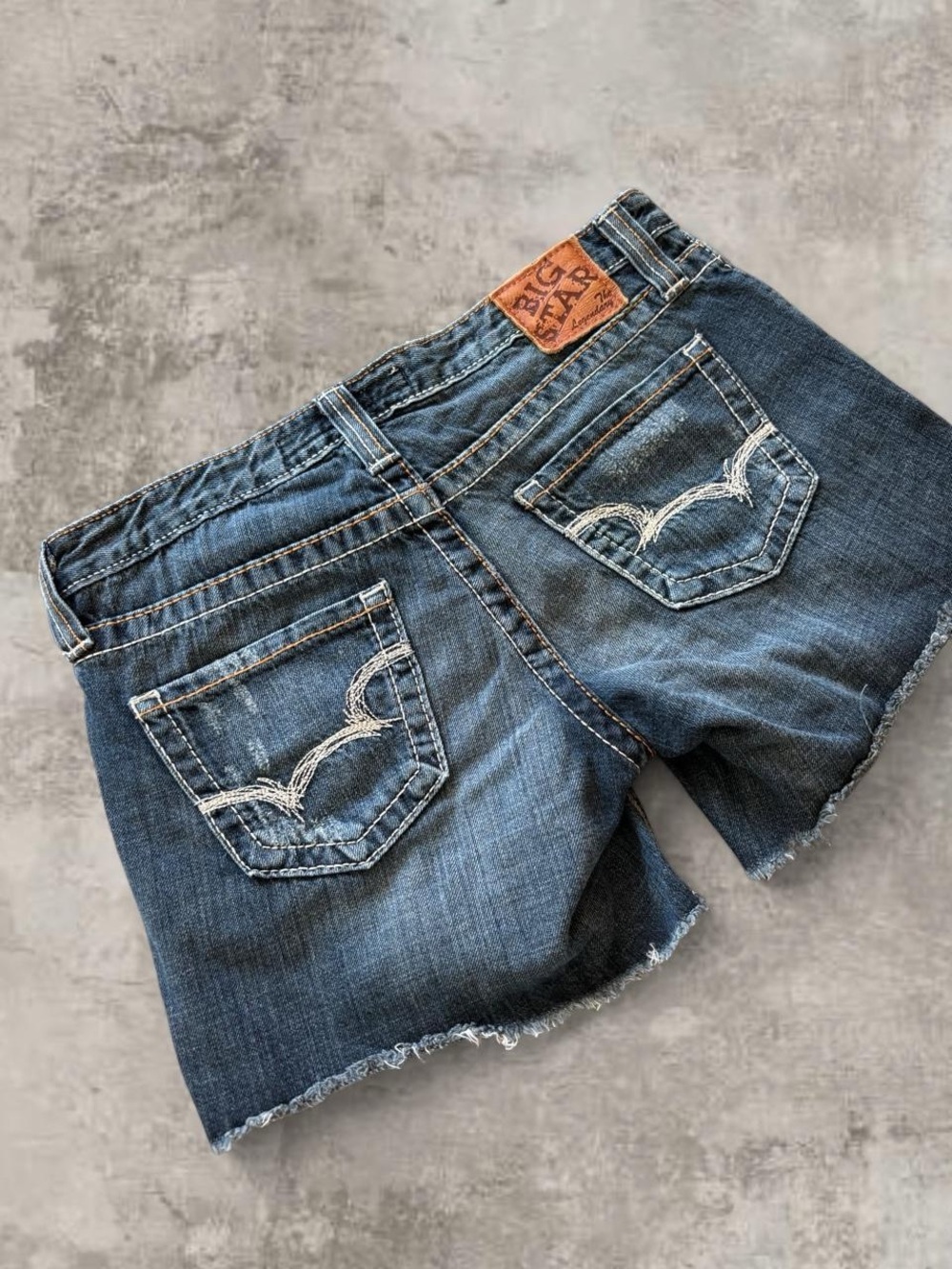Big Star Blue Frayed Hem Denim Shorts - Picture 3 of 8
